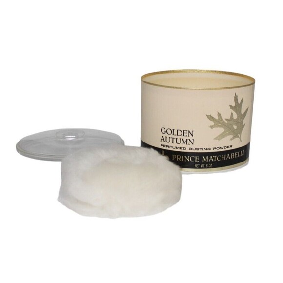 Prince Matchabelli Collectible Golden Autumn Perfumed Dusting Powder 8 Oz - Picture 2 of 7